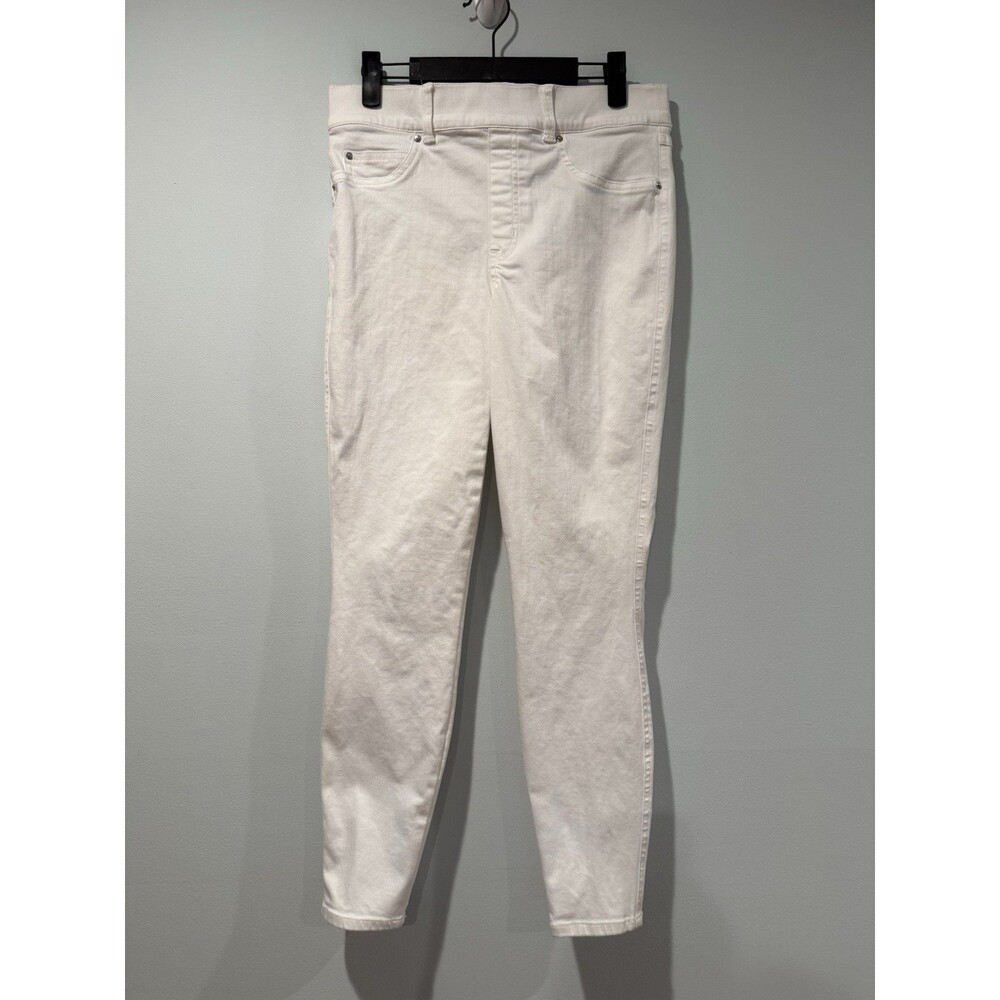 Spanx Jean Leggings Women Medium White Stretch Jeggings Slimming Shaping Minimal